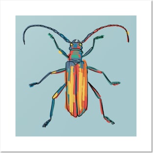 Multicolor longhorn beetle Posters and Art